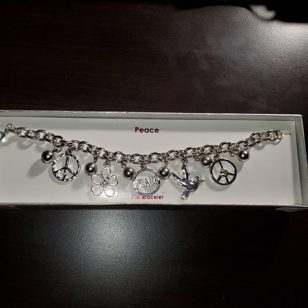 Peace Chain Charm Bracelet